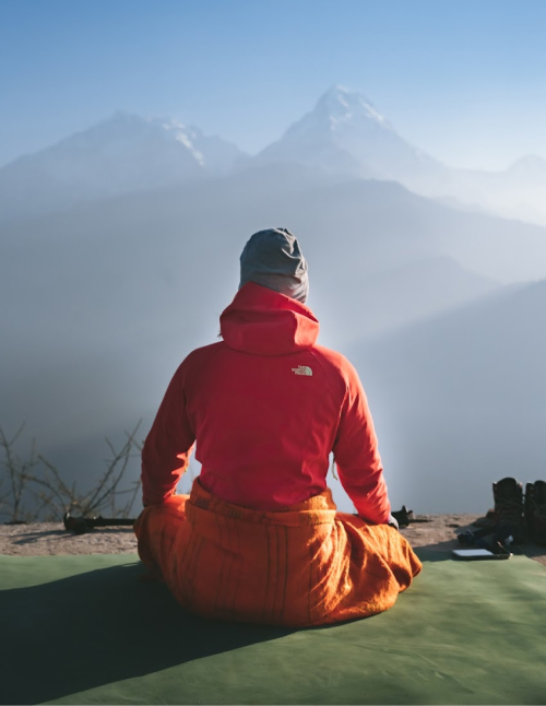 A person meditating