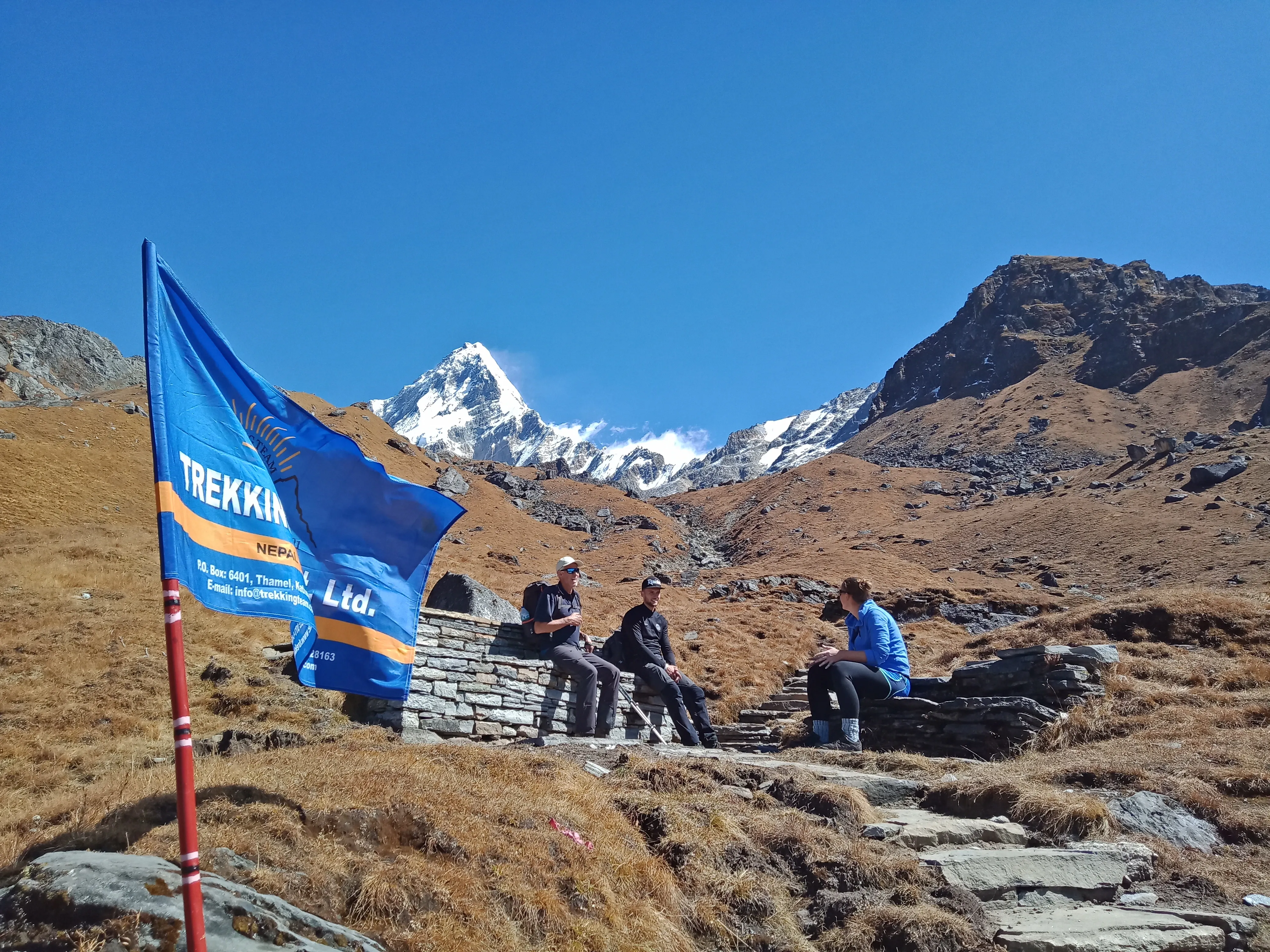 Sunrise over the Annapurna range seen from Khopra Danda ridge