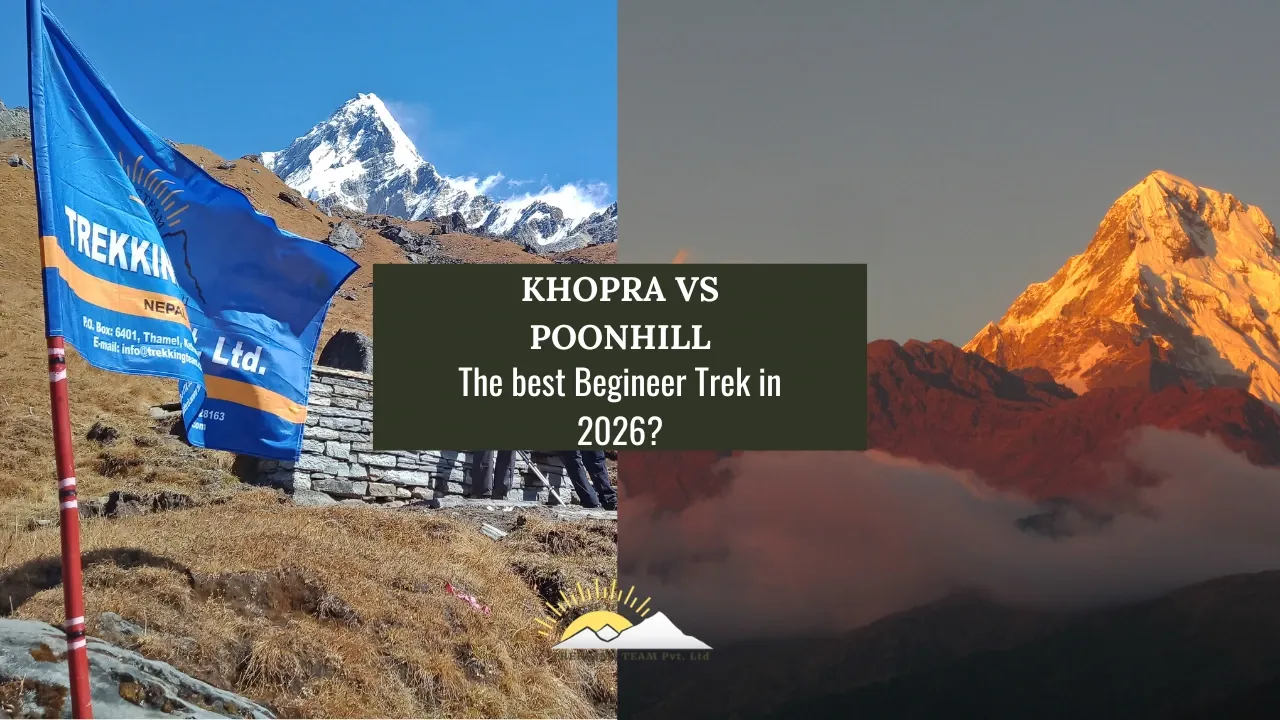 Sunrise over the Annapurna range seen from Khopra Danda ridge
